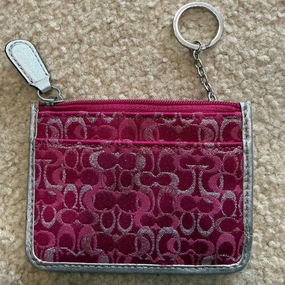 Coach Wristlet, Pink/Silver Metallic Accent- rarely used, like new 🩷